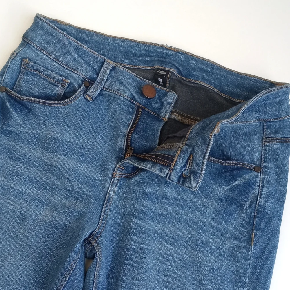 Design Lab Lord & Taylor Women’s Denim Blue Straight Frayed Leg Rayon Jeans 26
